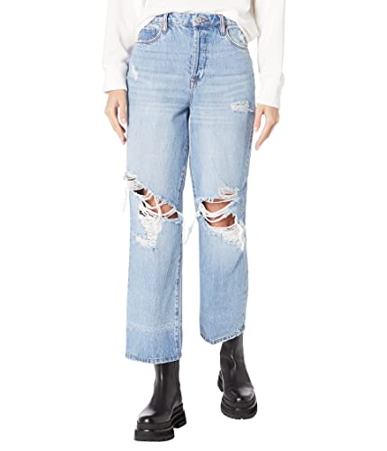 [BLANKNYC] Womens Five Pocket Ripped Straight Leg Jean