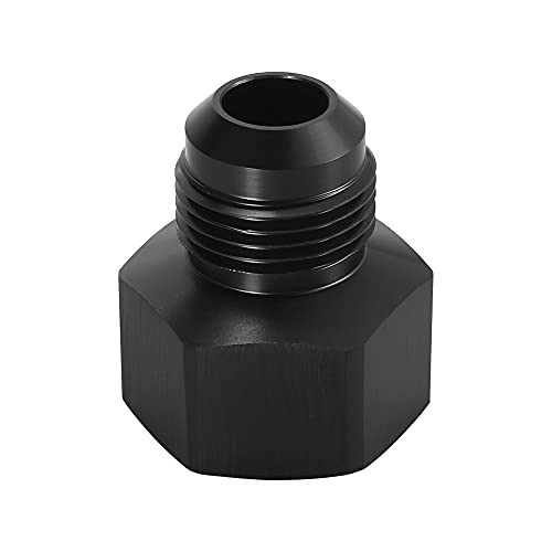 X AUTOHAUX Car Female AN16 16AN to Male AN12 12AN Flare Hose Reducer Fuel Line Fitting Adapter Fuel Oil Cooler Bulkhead Adapter Aluminum Alloy Black