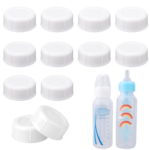 Image of 12pcs Travel Bottle Caps for Dr. Brown's & Medela Narrow Bottles, Leak-Proof BPA Free Bottle Caps with Sealing Gasket Bottle Lids Replacement Parts Ideal Bottle Accessories(White)
