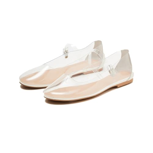 Ballet Flats with Buckle for Women Mary Jane Flats Adjustable Strap Ballerina Flat Shoes Comfy Causal Daily Dress Shoes