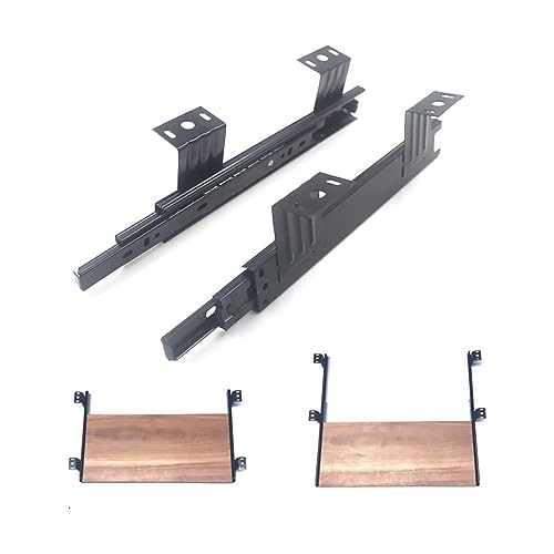 Heavy Duty Drawer Slides Keyboard Shelf Runners Soft Close Undermount Keyboard Tray Slides for Cabinet Furniture Hardware Rails (Color : Black, Size : 240mm(10inch))