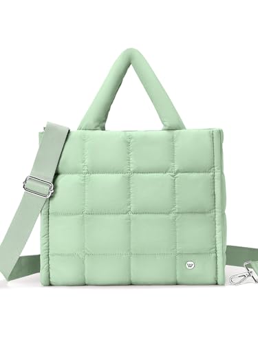 Image of WESTBRONCO Puffer Crossbody Bags for Women Quilted Tote Bag Puffy Weekender Overnight Bag Nylon Shoulder Handbag