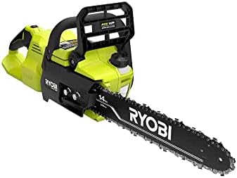 RYOBI 40-Volt HP Brushless 14 in. Electric Cordless Chainsaw (Tool Only) RY405010 (Bulk Packaged), black,yellow