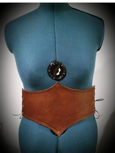 Handmade Leather Underbust Corset Belt, Brown, Medieval Renaissance Style, Viking Shieldmaiden Cosplay LARP Costume Accessory, Custom Size2