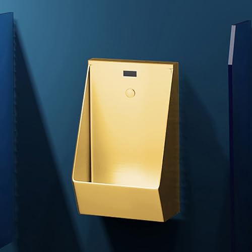 壁掛けセンサー付き小便器、304ステンレス鋼製小便器、家庭、ホテル、公共のバーで使用可能(Gold)