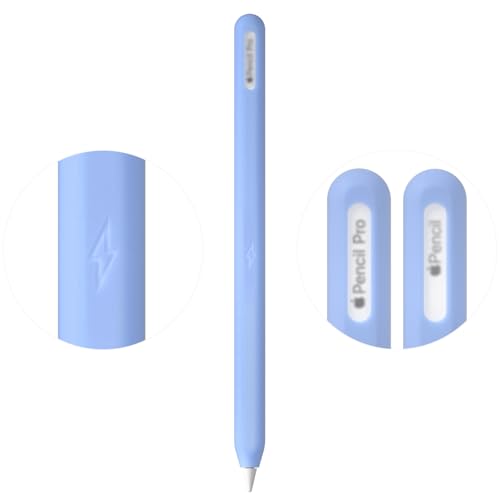 Image of Ultra Thin Protective Pencil Cover for Apple Pencil Pro &Apple Pencil 2nd Gen Silicone Case Sleeve Compatible with Apple Pencil Pro (Glow Blue)