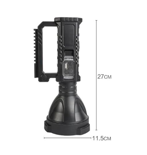Image of Glaceon Rechargeable Spotlight Flashlight 100000 Lumens with Tripod IPX5 Waterproof Handheld Spotlight 4 Modes Search Light for Camping,Fishing,Hunting,Hiking,Emergency Other Outdoor Activities,Black