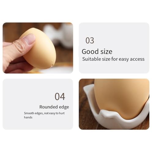 Kqcibz 500435951 Pepper Shaker Set, Bamboo Salt Shakers Mini Brown Egg Shaped Shakers thumb #3