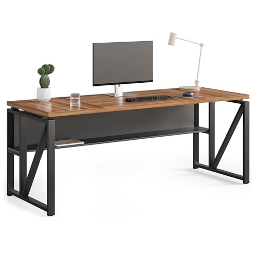 LITTLE TREE 63-Inch Executive Office Desk with Storage