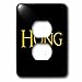 3dRose Hong common baby boy name in America. Yellow on black... - Light Switch Covers (lsp-376397-6)