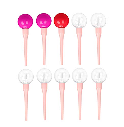 Healthcom 10 Packs 10ml Cute Lollipop Shaped Empty Clear Lip Gloss Tube Bottles Vials Refillable Lip Balm Container Holder with Wand DIY Makeup Lipstick Tube Cosmetic Sample Bottle for Women Girl,Pink