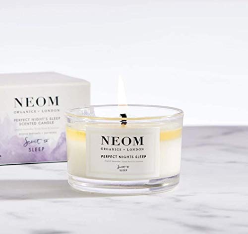 Neom Lavender, Jasmine & Basil Candle, Travel Size | Scent To Sleep | Essential Oil Aromatherapy Candle | 100% Natural Fragrance #TOP1