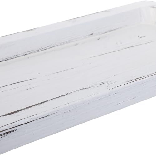 Bandeja de madera rústica rectangular para decoración navideña y salón 4