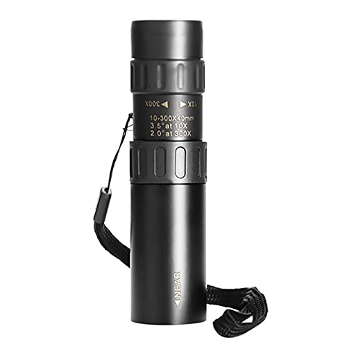 Zwbfu Telescópio monocular 10-300X40mm com tripé de orte para srtphone para observação de pássaros,