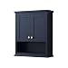 Wyndham Collection Avery Wall-Mounted Bathroom Storage Cabinet in Dark Blue