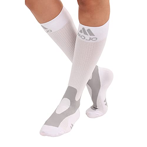 Mojo Compression Socks: Plus Size Wide Calf 20-30Mmhg Over The Calf Socks For Circulation - 3Xl White - Alleviates Varicose Veins, Edema, And Lymphedema - 1 Pair #TOP7