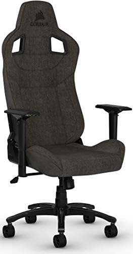 Corsair T3 Rush - Polyester Fabric Gaming Chair (Breathable Soft Fabric Exterior, Padded Neck Cushion, Memory Foam Lumbar Support, 4D Armrests, 180 Degree Recliner, Easy Assembly) Black