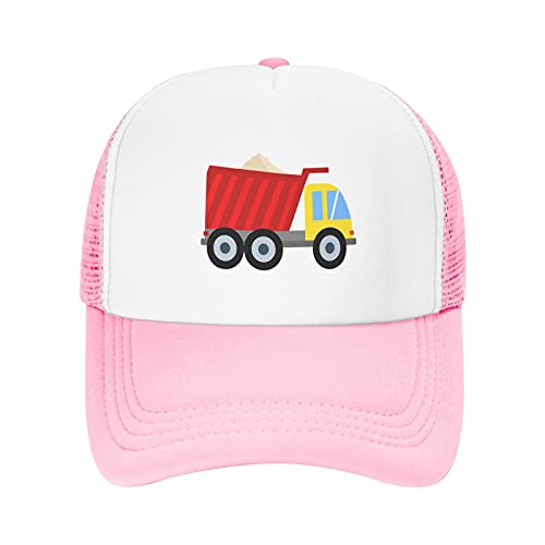 I Love Trash Garbage Trucks Baseball Caps Toddler Adjustable Hip Hop Hat for Boy Girl Pink