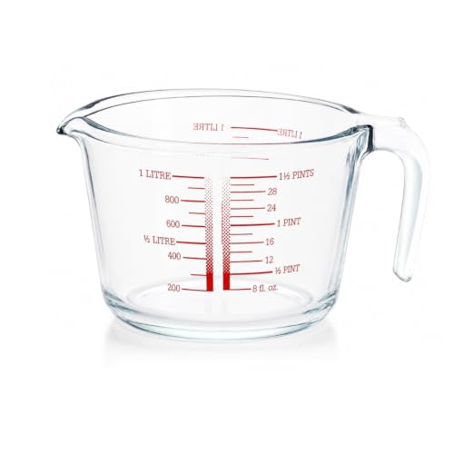 Classic Measuring Jug 0.5L Super Heat Resistant Oven & Microwave & Dishwasher Safe Clear Glass Solutions Measuring Jug Kitchen Stain Proof Graduated Measure Lines