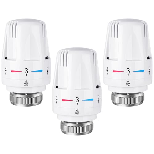 Flintronic 3pcs Tête de radiateur thermostatique, Tête thermostatique, raccord M30 x 1,5,Tête thermostatique Intelligente pour Thermostat Intelligent et Pack Chauffage collectif