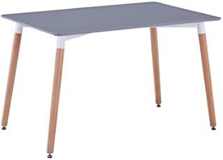 GOLDFAN Solid Oak Dining Table 120cm Rectangle Kitchen Table 2-4 People for Dining Living Room Home Table, Grey