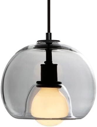 Luminaire de plafond E27, suspension verre nordique et lustre minimaliste salon cuisine