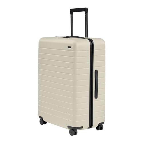 Away Large Checked Luggage - 29-Inch Lightweight Hardside Suitcase with Four WhisperGlide 360° Spinner Wheels, Interior Compression System, TSA-Accepted Lock - Salt White