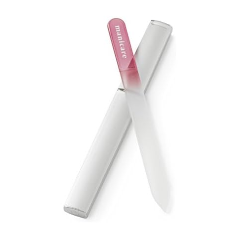 Manicare Glass Nail File, For Shaping And Styling Nails, Strong Glass File For Natural And Artificial Nails, Double Sided, Includes Protective Case, Perfect For At Home Or On The Go Manicures Cover