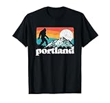 Portland Oregon Bigfoot & Mountains Outdoors T-Shirt