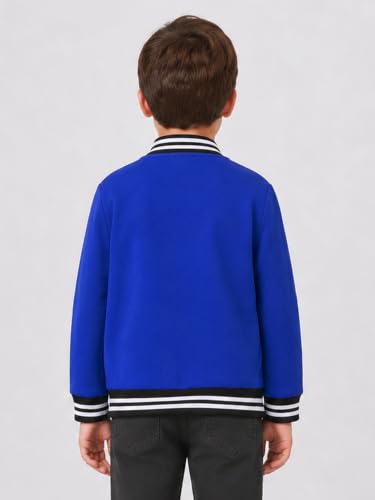 Image of LittleSpring Boys Girls Varsity Baseball Jacket Zip Up Bomber Jacket Thin 2-10Years