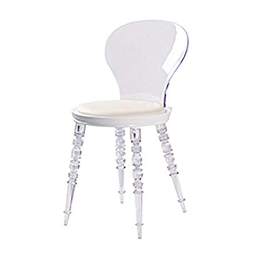Tabouret Transparent Dossier De Ménage Chaise en Cristal Chaise De Salle À Manger De Légère Chaise Fantôme Chaise De Maquillage,C