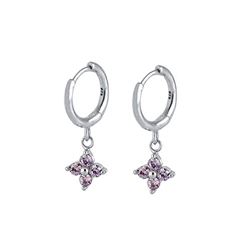 Pendientes de aro para Mujer, Pendientes con Forma de Copo de Nieve y circonita de Diamantes de Colores, Pendientes Piercing, Pendientes de joyería