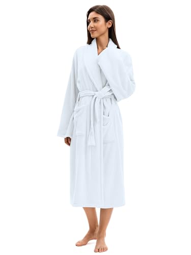 Image of Soft Robe For Women,Warm Plush Bath Robes Female,Spa Towel After Shower Lightweight Long Bathrobe