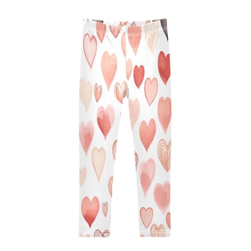 Toddler Girls Leggings Printed Yoga Pants Leggings Black Red Love for Kids