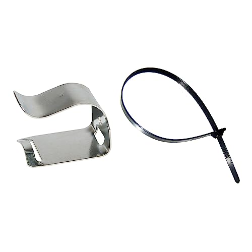 NationalFireSafetyEquipment LLC (100 Pack) 5Lb To 30Lb Heavy Duty Universal Fire Extinguisher Hose Strap With Clip, Silver-black