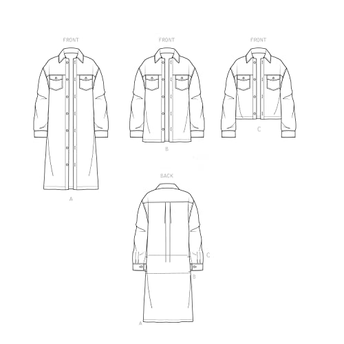 Simplicity Sewing Pattern S9388 Unisex Shirt Jackets, XXS-XS-S-M-L-XL-XXL - Image 3