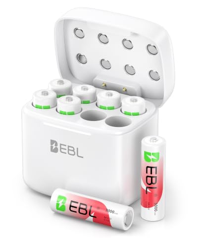 EBL Rechargeable AA Batteries Lithium with Charging Box AIR Ⅲ Series 8 Pack