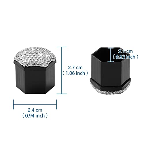 Image of Blueshyhall 21mm Bling Crystal Wheel Lug Nut Cover Bolt Caps Anti-Rust Car Tire Nut Cover with Removal Tool (Pack of 20) - White