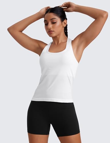 CRZ YOGA Womens Seamless Racerback Tank Scoop Neck Breathable Running Workout Tops Athletic Gym Sleeveless Shirts2
