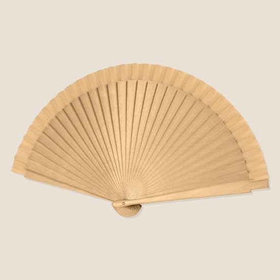 Lote de 24 Abanicos de madera liso-oro 23 cm 39003SF - Abanicos para Detalles de Bodas baratos y originales