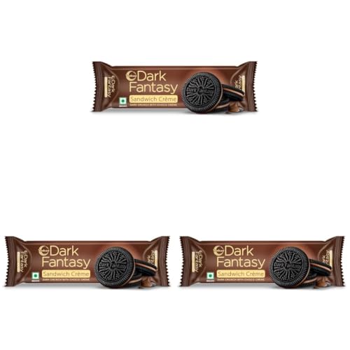 Image of Sunfeast Dark Fantasy Creme, Made With Real Chocolate, 83g (Pack of 3)