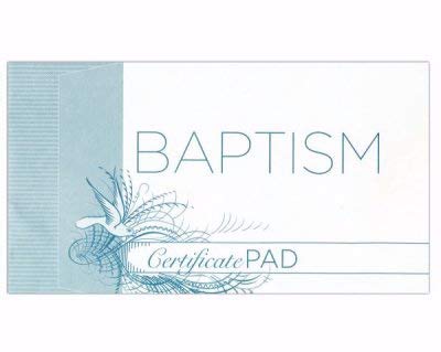 B&H Publishing Group Certificate-Baptism Pad (8 x 6) (Pack of 25)