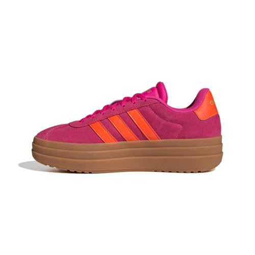 Image of adidas Womens Vl Court Bold Lace Up Sneakers Shoes Casual - Pink