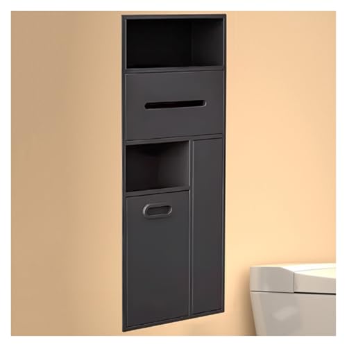Armario de almacenamiento oculto para baño con ducha y soporte para papel higiénico, ahorra espacio para baños pequeños, diseño elegante y funcional