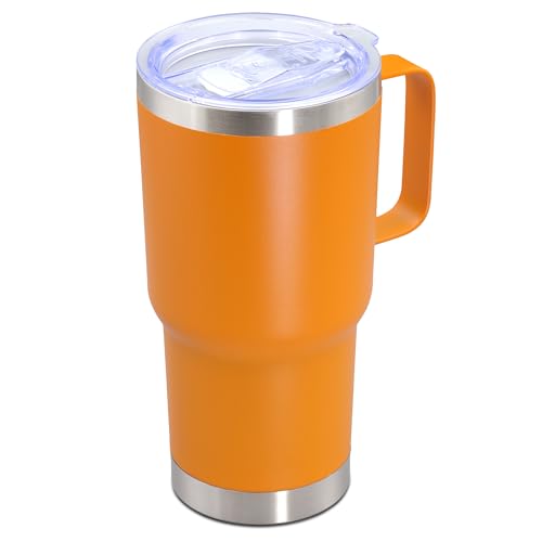 20 oz Tumbler with Handle Coffee Tumblers with Lid Travel Mug Orange 1P
