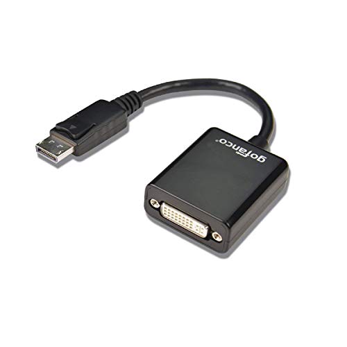 gofanco DisplayPort to DVI Adapter - Black Male to Female for DisplayPort Enabled Desktops and Laptops to Connect to DVI Displays