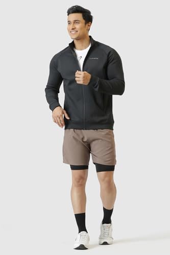 Image of FUAARK Double Layer 2 in 1 Sports Shorts with Inner Tights for Men Gym Tight Short with Pocket