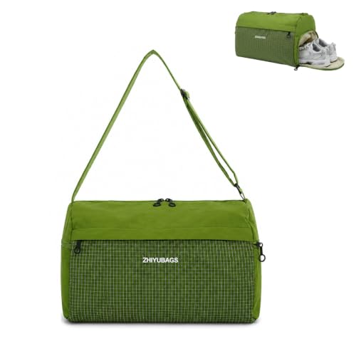 Image of PALAY Gym Bag with Shoe Compartment Green Oxford Cloth Travel Duffle | Water-resistant Fabric, Large Capacity, Dry-Wet Pocket, Carry on Tote for Swimming, Yoga, Dance, Workout, Travelling