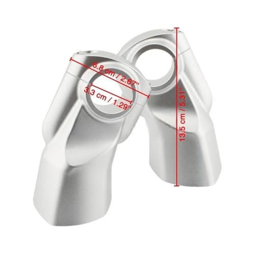 Barre collier de serrage argenté en aluminium usiné Rocket 3R 3GT