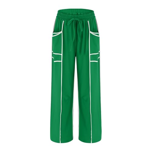 Image of Barrel Pants Women Casual Cargo Wide Leg Baggy Sweatpants Drawstring High Waisted Lounge Palazzo Pants with Pockets